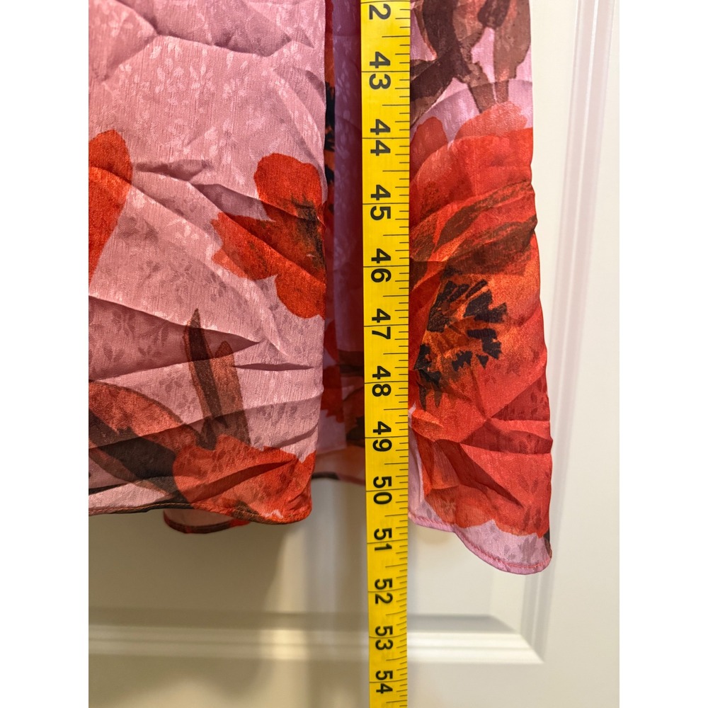 Adelyn Rae Floral Midi Dress Womens Medium Pink Red Excellent Summer Boho - Picture 7 of 13